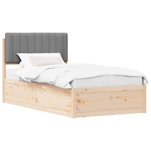 vidaXL Letto con Testiera Rivestita Grigio chiaro 100 x 200 cm