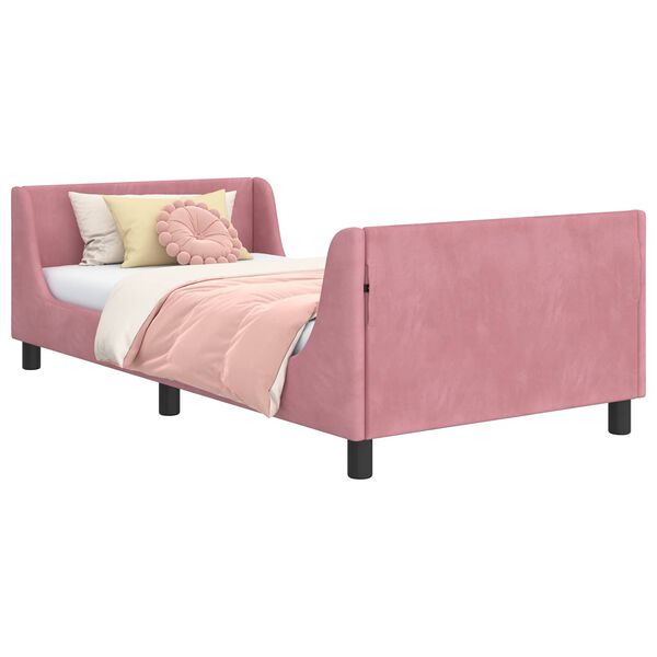 vidaXL Struttura letto bambini con testata Rosa 80 x 200 cm Velluto
