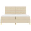 vidaXL Letto a molle con materasso Crema 200 x 200 cm Tessuto