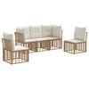vidaXL Set di divani da esterno con cuscino 5 pcs Naturale Poliestere