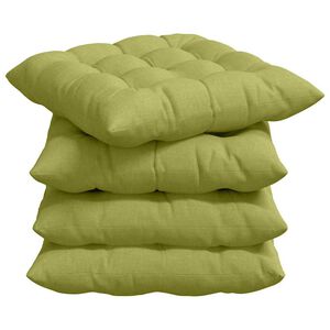 vidaXL Cuscini per Seduta 4 pcs Verde chiaro 40 x 40 x 6 cm Tessuto