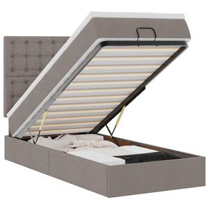 vidaXL Struttura Letto Pouf con Materasso Tortora 90x190 cm in Tessuto