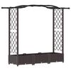 vidaXL Letto Rialzato con Griglia e Tetto Marrone 169 x 40 x 125 cm PP