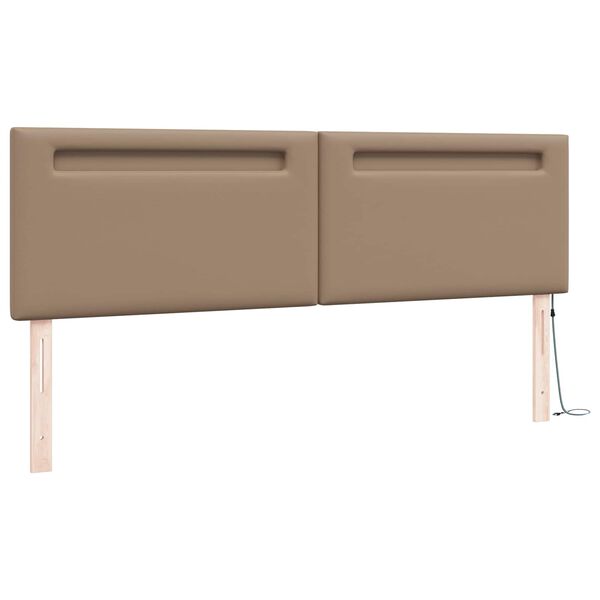 vidaXL Testiera LED Cappuccino 180 cm Pelle Sintetica