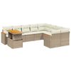 vidaXL Set Divano da Giardino 10 pz con Cuscini Beige in Polyrattan