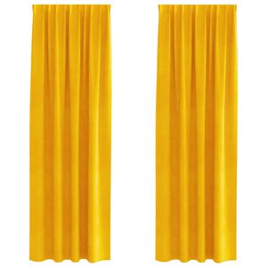 vidaXL Tende oscuranti 2 pcs Giallo senape 140 x 260 cm Velluto