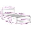 vidaXL Struttura del letto Bianco 90 x 190 cm Pino massello