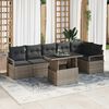 vidaXL Set Divano da Giardino 7 pcs Grigio Poly Rattan
