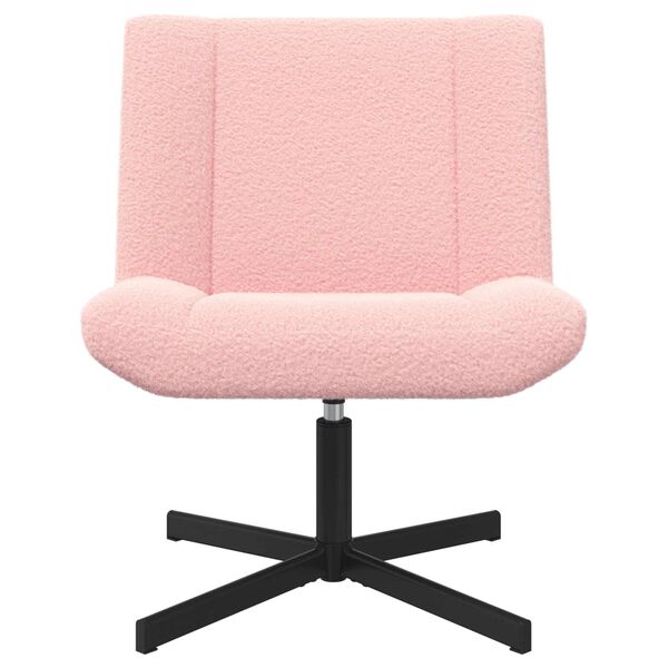 vidaXL Sedia girevole Rosa 63 x 75 x 76 cm Pelle di Pecora