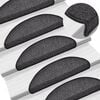 vidaXL Tappetini per scale 15 pz 56x17x3 cm Antracite Semicircolari