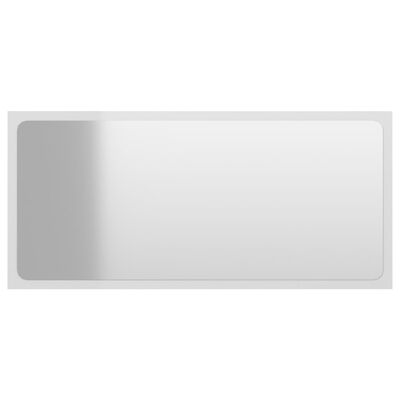 vidaXL Specchio da Bagno Bianco Lucido 80x1,5x37 cm Legno Multistrato