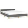 vidaXL Giroletto senza Materasso Grigio Scuro 140x190 cm Tessuto