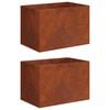 vidaXL Vaso da giardino 2 pz Ruggine 50 x 40 x 40 cm Acciaio Corten