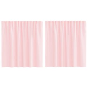 vidaXL Tende in Voile con Passanti 2 pz Rosa Chiaro 140x140 cm