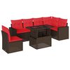 vidaXL Set Divani da Giardino 7 pz con Cuscini Marrone in Polyrattan