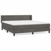vidaXL Giroletto a Molle con Materasso Grigio Scuro 180x200 cm Velluto