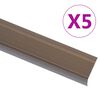 vidaXL Profili a L per Gradini 5 pz in Alluminio 100 cm Marrone