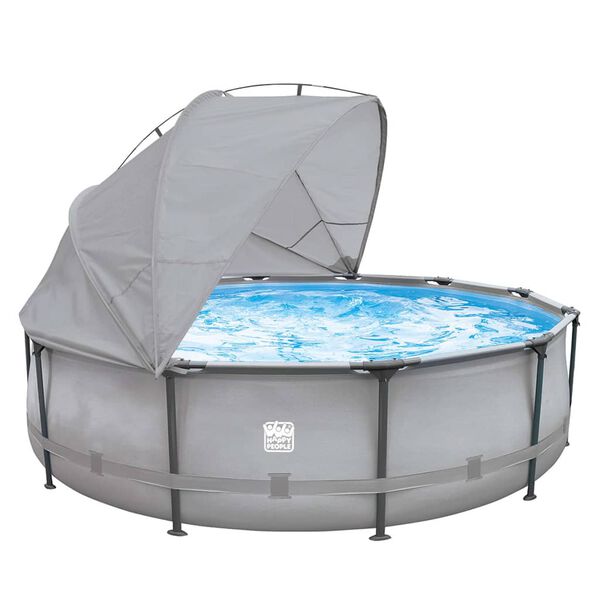 Happy People Tettoia per Piscina Struttura in Acciaio 360x175x125 cm
