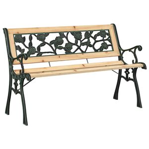 vidaXL Panchina da giardino con cuscino Marrone 116 x 54 x 73 cm legno