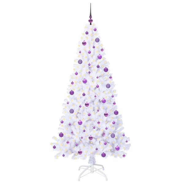 vidaXL Albero di Natale artificiale Bianco 210 cm PVC e Acciaio