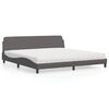 vidaXL Letto con Materasso Dover Grigio 200x200 cm in Similpelle