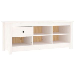 vidaXL Scarpiera Bianca 110x38x45,5 cm in Legno Massello di Pino