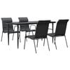 vidaXL Set da Pranzo da Giardino 5 pz Nero in Acciaio e Textilene