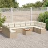 vidaXL Set Divano da Giardino 11 pcs Beige e Crema polyrattan