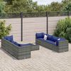 vidaXL Set Divani da Giardino 9 pz con Cuscini in Polyrattan Grigio