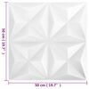 vidaXL Pannelli Murali 3D 24 pz 50x50 cm Bianchi Origami 6 m&sup2;