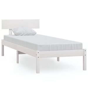 vidaXL Giroletto Bianco in Legno Massello 75x190 cm Small Single