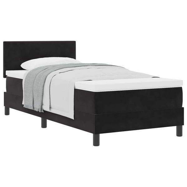 vidaXL Letto a molle con materasso Nero 90 x 190 cm Velluto