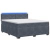 vidaXL Letto con Box Spring, Materasso e LED Grigio Scuro 180 x 200 cm