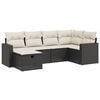 vidaXL Set Divano da Giardino 6 pz con Cuscini Nero in Polyrattan