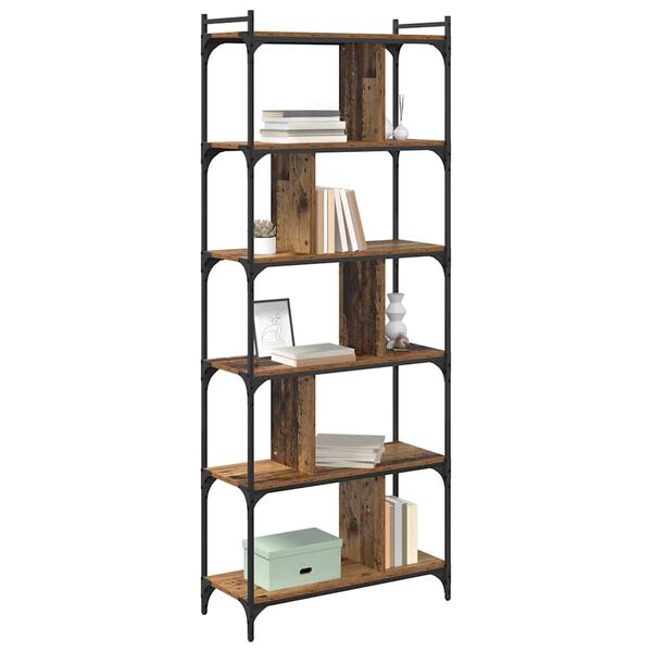 vidaXL Libreria Legno vecchio 76 x 32 x 192 cm Legno multistrato