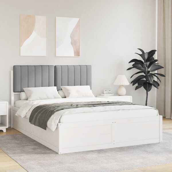 vidaXL Letto con Testiera Rivestita Grigio chiaro 140 x 190 cm