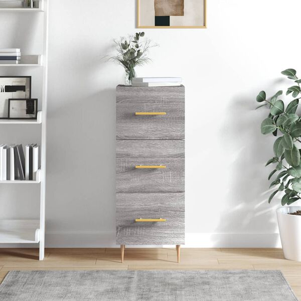 vidaXL Credenza Grigio Sonoma 34,5x34x90 cm in Legno Multistrato