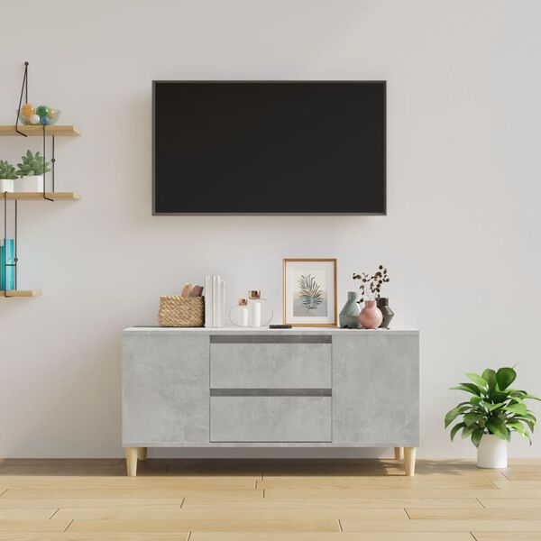vidaXL Mobile per TV Grigio Cemento 102x44,5x50 cm Legno Multistrato
