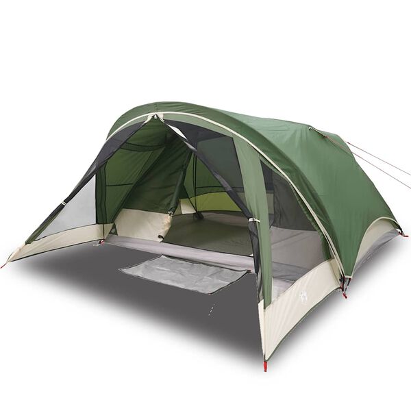 vidaXL Tenda da Campeggio a Cabina per 4 Persone Verde Impermeabile
