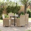 vidaXL Set da Pranzo per Giardino 5 pcs Beige polyrattan