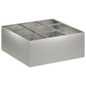 vidaXL Vaso da giardino Argento 100 x 100 x 20 cm Acciaio Inox