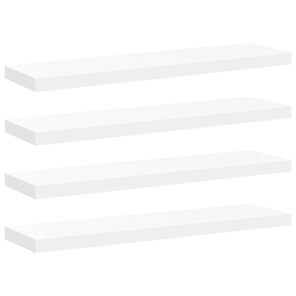 vidaXL Scaffali a Parete 4 pz Bianchi 90x23,5x3,8 cm in MDF