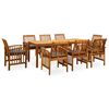 vidaXL Set da Pranzo da Giardino 9 pz con Cuscini Massello di Acacia