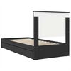vidaXL Letto con Contenitore Nero 90 x 190 cm Legno multistrato