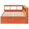 vidaXL Letto Libreria senza Materasso Marrone Cera 135x190 cm in Pino
