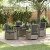 vidaXL Set da Pranzo per Giardino 5 pcs Grigio chiaro polyrattan