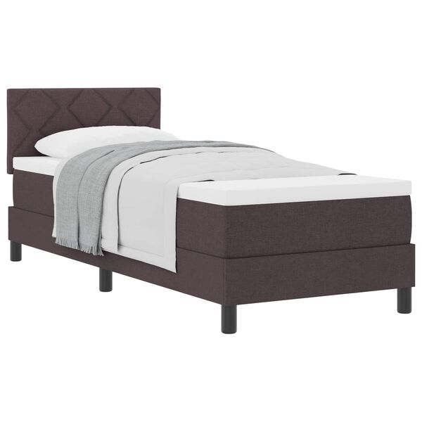 vidaXL Letto a molle con materasso Marrone Scuro 80 x 200 cm Tessuto