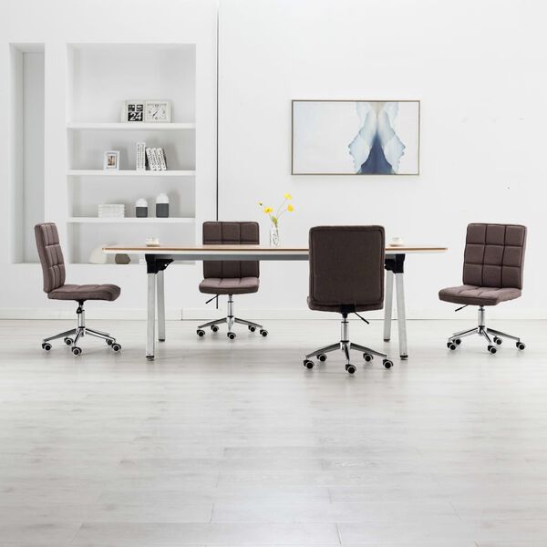 vidaXL Sedie da Pranzo 4 pz Tortora in Tessuto