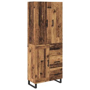 vidaXL Credenza con cassetto 2 pcs Legno vecchio 69,5 x 34 x 180 cm