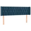vidaXL Testiera ad Orecchio Blu Scuro 163x16x78/88 cm in Velluto